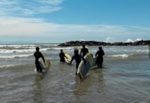 clase de surf en Mar del Plata